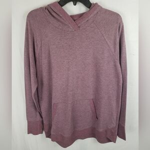 RBX Burgundy Long Sleeve Hooded Shirt with Kangaroo Pouch Sz L